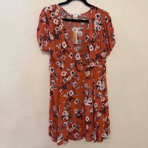 American Rag Rust Floral Mini Dress